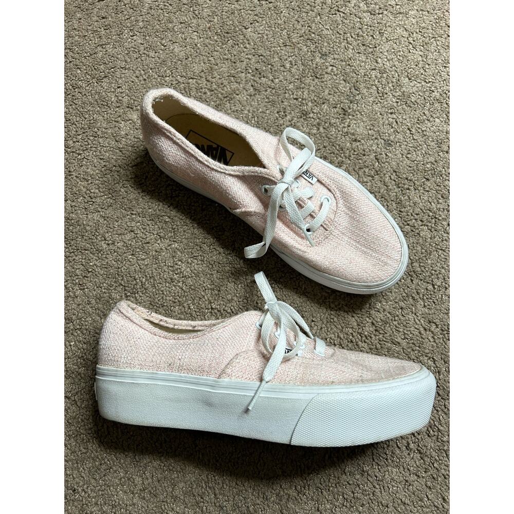 Women’s Size 8 Tweed Platform Stack Form Vans Sne… - image 1